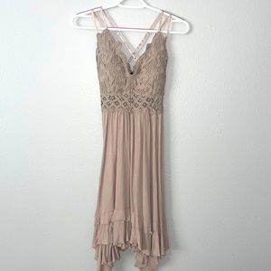 lace top flowy dress